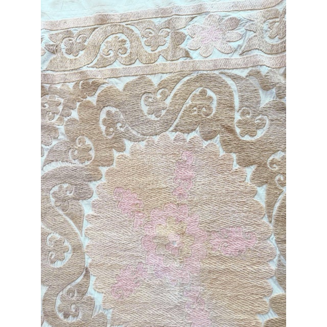Vintage Suzani Tablecloth From Bukhara, 4'4'' X 5' For Sale In New York - Image 6 of 9