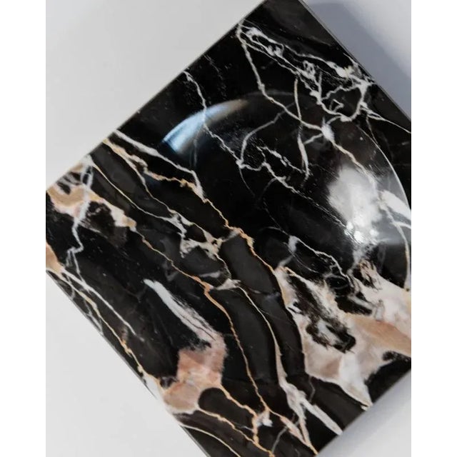 Vintage Black, Beige and White Marble Ashtray, Italy, 1970s For Sale - Image 4 of 11