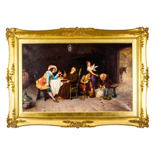 Francesco Bergamini, Figurative Scene, 1894, Oil on Canvas, Framed For Sale