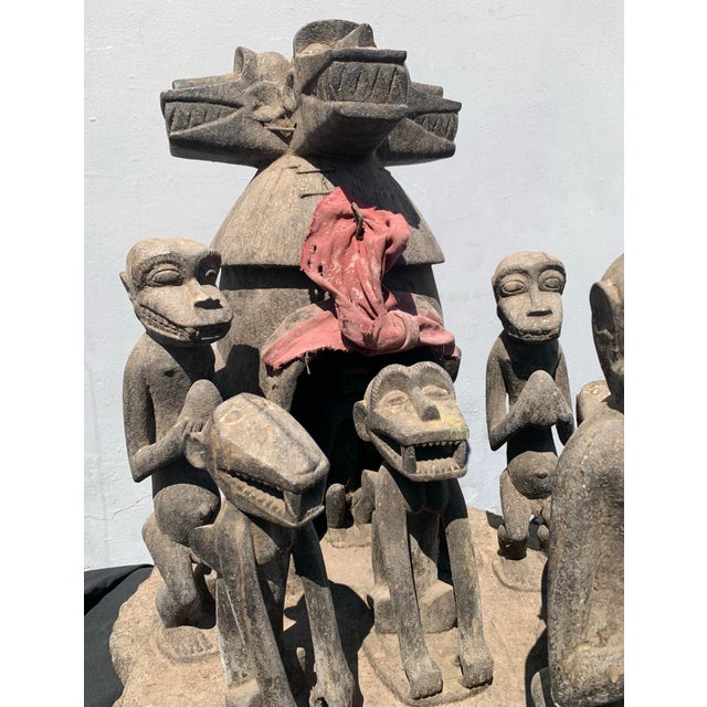 An imposing and rare Brutalist-style monumental sculpture from the Mambila people of the Nigeria/Cameroon border. This...