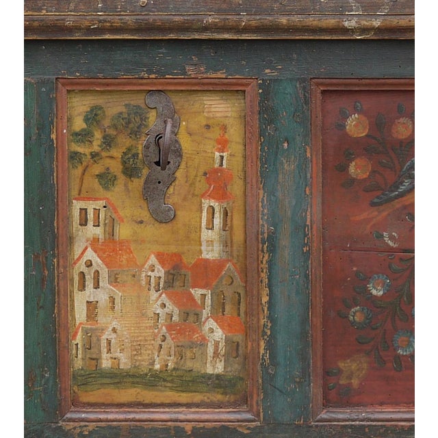 Alpine Painted Chest with Birds and Flower Vases For Sale - Image 3 of 15