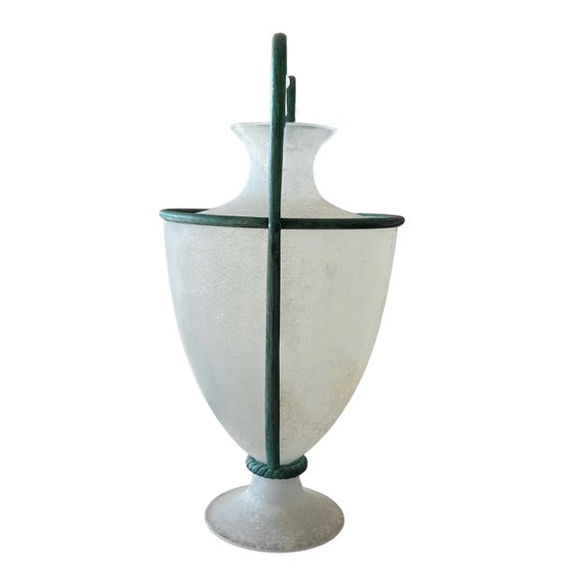 Mid-Century Modern 1980' Seguso's Italian Scavo Murano Glass and Bronze Vase by Silvia Buscaroli for Seguso Vetri d'Arte For Sale - Image 3 of 8