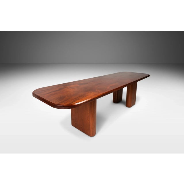 Oxblood Red Organic Modern Conference Dining Table in Solid Madagascar Mahogany by Mark Leblanc, Usa For Sale - Image 8 of 13