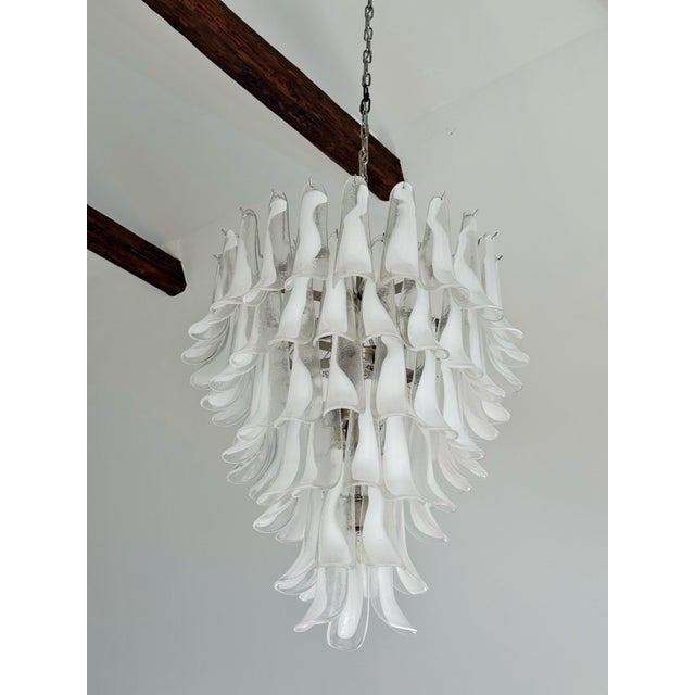 Eclectic White Murano Chandelier For Sale - Image 9 of 15