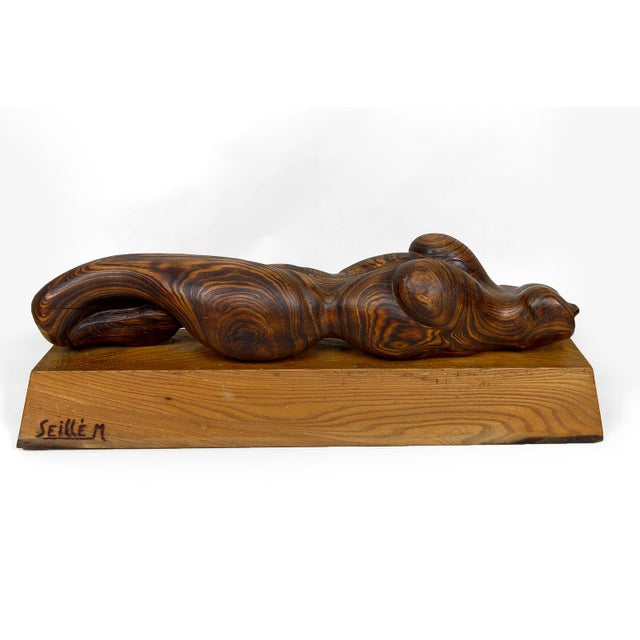 Brutalist Sculpture of Female Body in Cedar and Oak by Seillé M, France, 1970s For Sale - Image 17 of 17