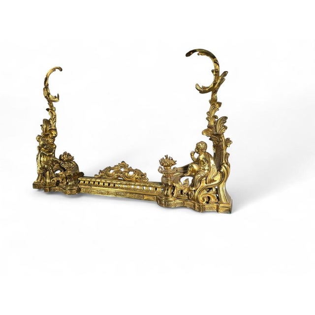19th Century French Adjustable Gilt Bronze Fireplace Fender, 1860s For Sale - Image 14 of 15