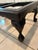 Traditional Blackened Walnut Coffee Table With Clear Glass Panels, Carved Shell Motifs & Cabriole Legs For Sale - Image 3 of 12