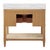Worlds Away Matthew Izzo Home Cutler Cerused Oak Two Drawer, Single Sink Bath Vanity W/Carrara Marble Top, Open Cane Shelf, and Brass Hardware For Sale - Image 4 of 6