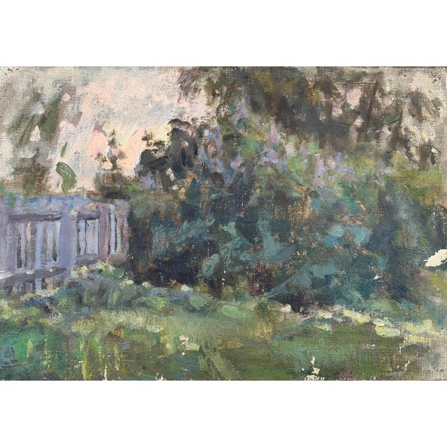 Rural Landscape Painting Original Soviet Art Ukrainian Artist Sokolovsky G. 1970s For Sale