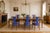 Mid-Century French Blue Red Border Dining Chairs in Teak and Skai, 1960, Set of 6 For Sale - Image 13 of 14