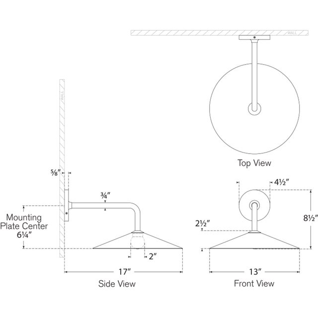 Amber Lewis for Visual Comfort Signature Ponce 9" Sconce in Modern Iron with Modern Iron Shade For Sale - Image 9 of 11