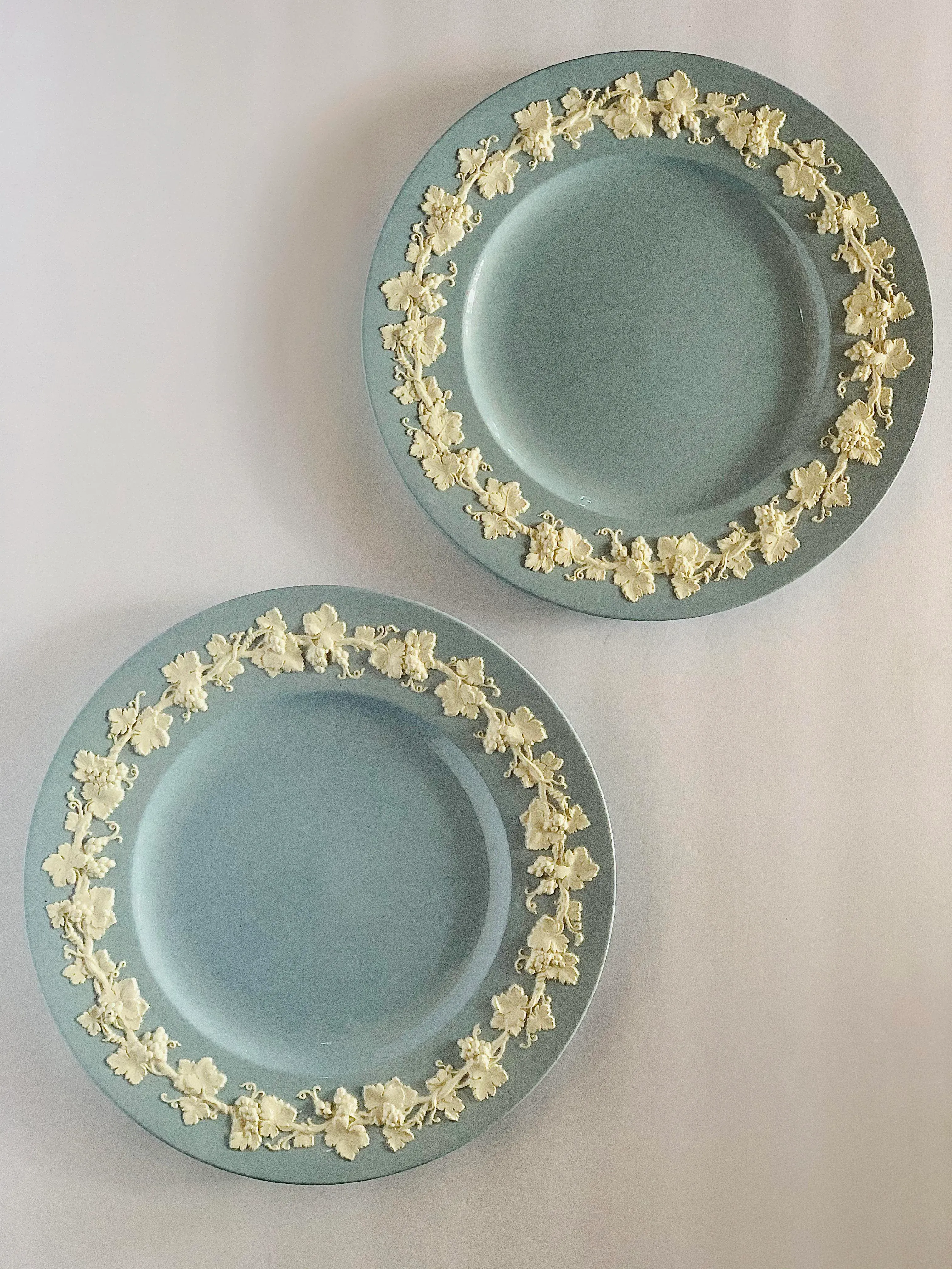English Wedgwood Embossed 'Queens Ware' in Lavender With Grapevine