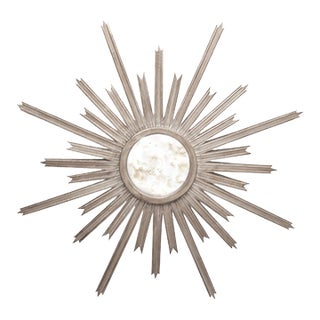 Matthew Izzo Home Starlata Silver Leaf Wall Mirror For Sale