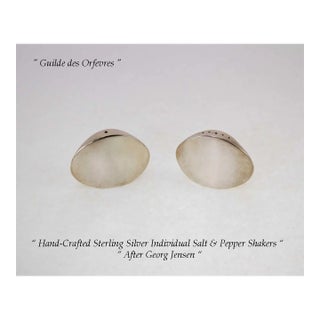 1960s Sterling Silver Individual Salt & Pepper. For Sale