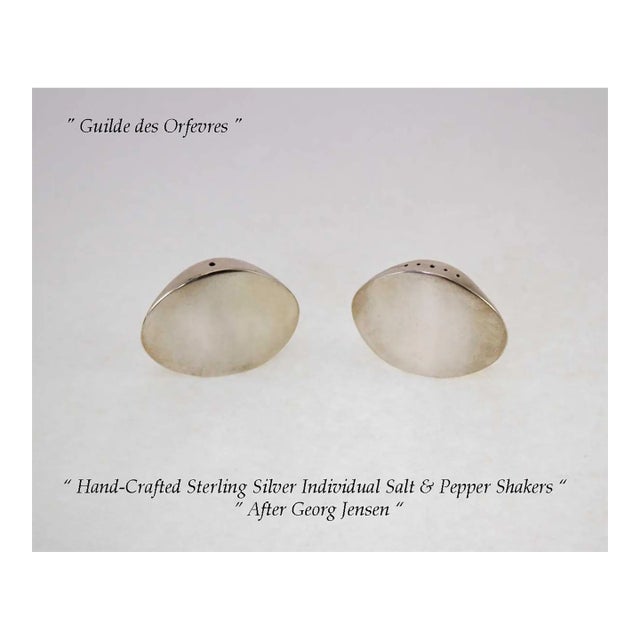 1960s Sterling Silver Individual Salt & Pepper. For Sale