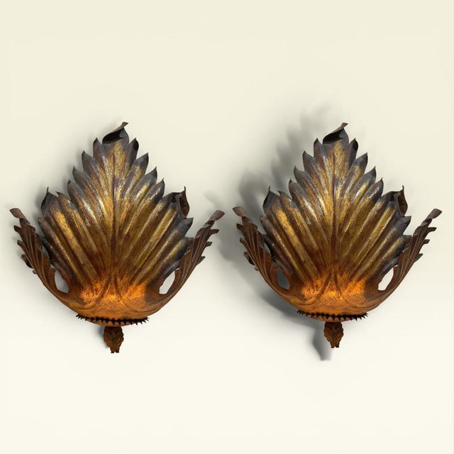 Antiques Sunbusrt Flush Sconces, 1890s, Set of 2 For Sale - Image 12 of 12