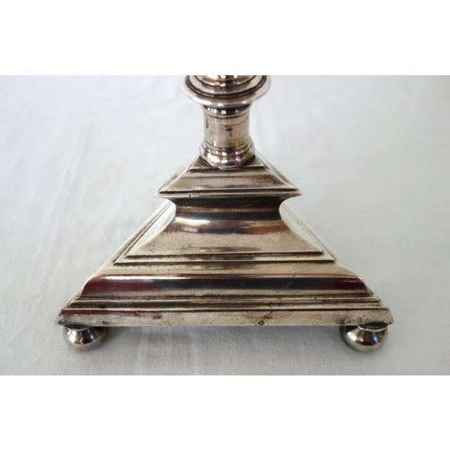 Silver-Plated Bronze Candleholder, France, 19th Century For Sale - Image 11 of 12