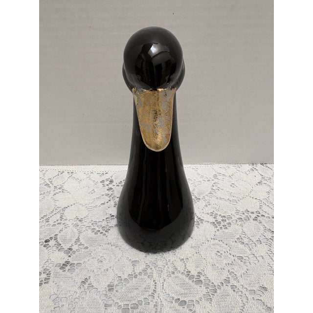 Ceramic Unique Ceramic Black Swan Bud Vase For Sale - Image 7 of 8