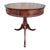 1940s Mahogany Round Side Table With Tooled Leather Top and Brass Pull Decor For Sale - Image 4 of 12