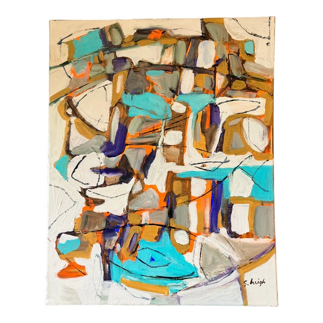 Contemporary Original Stephen Heigh Abstract Painting “Coral Reef” Signed For Sale