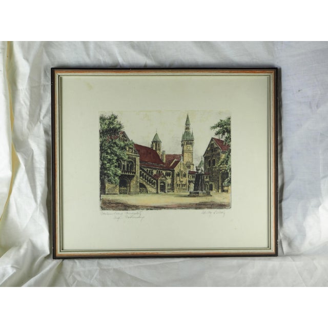 Early 20th Century German Willy Scholtz View of the Burgsplatz in Brunswick Print, Framed For Sale - Image 12 of 12