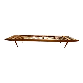Vintage Milo Baughman Walnut Spindle Bench for Glen of California For Sale