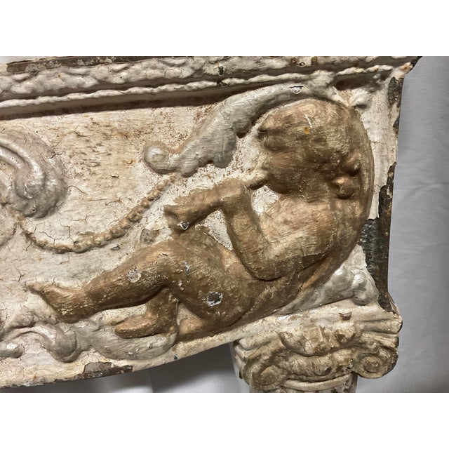 A Victorian Cast Iron Fireplace Surround With Cherubs in Relief. For Sale - Image 4 of 12