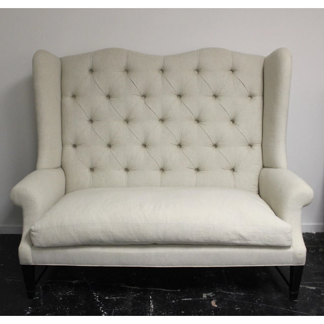 Tufted Wing Back Sofa For Sale In New York - Image 6 of 6