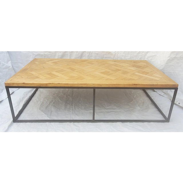 Vintage Modern Industrial Steel Frame & Wood Large Coffee Table by Van Thiel & Co. For Sale - Image 13 of 13