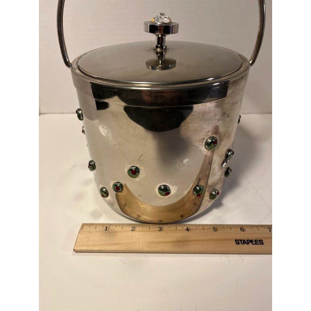 Metal Vintage St. John Home Olive Martini Collection Ice Bucket With Swarovski Crystal Accents For Sale - Image 7 of 8