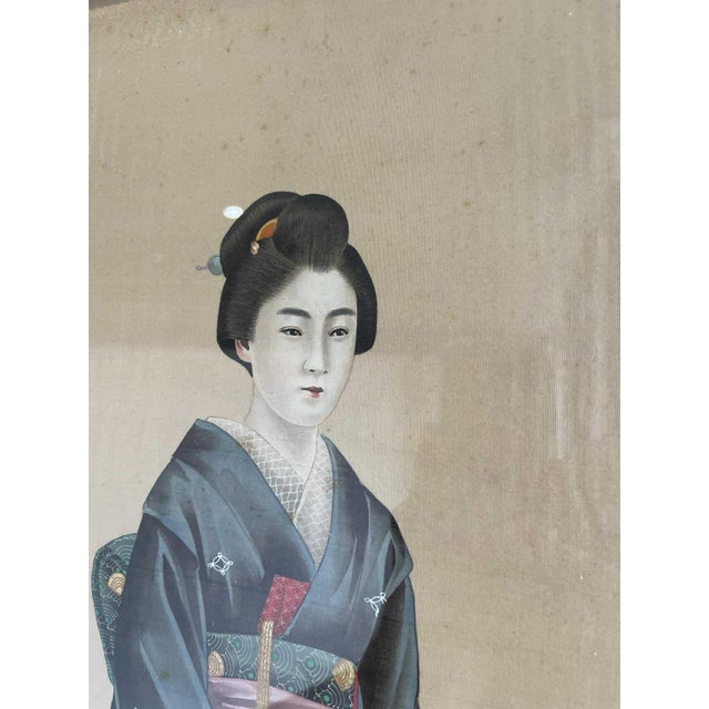19th Century Japanese Paintings on Silk - Set of 2 For Sale - Image 9 of 18