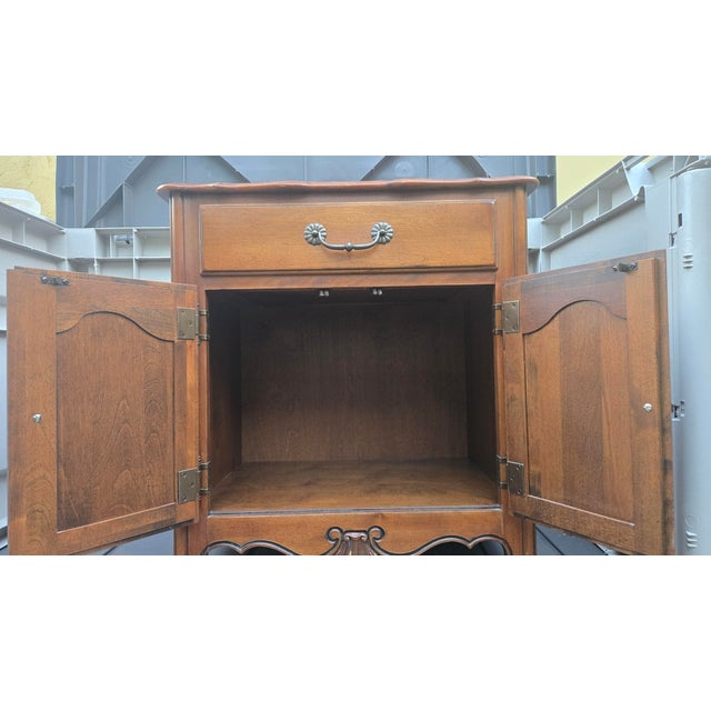 1990s Ethan Allen French Provincial Solid Wood Nightstand Accent Cabinet For Sale - Image 9 of 11