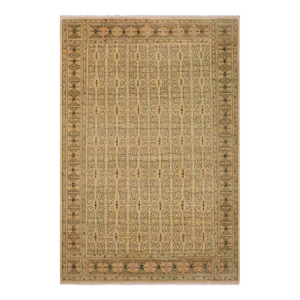 Shabby Chic Ziegler Beige Brown Hand-Knotted Wool Rug - 9'1'' X 12'5''
