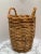 Wood Vintage Tall Rustic Wood Woven Decor & Storage Basket For Sale - Image 7 of 10