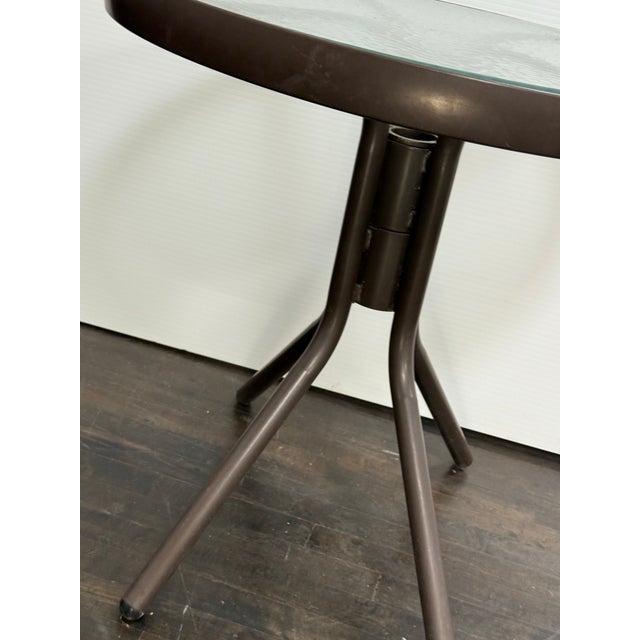 Metal Brown Jordan Outdoor Bistro Table For Sale - Image 7 of 12