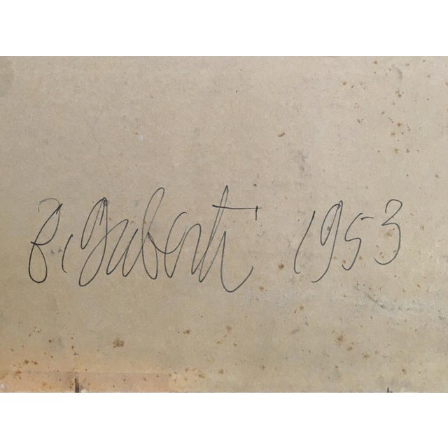 Modern Baldo Gulberti, Enfants jouant en bord de rivière, 1953, Oil on Cardboard For Sale - Image 3 of 8