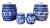 Blue Set of Four Vintage 1980s Porcelain Lidded Canisters Hand-Made and Painted in Brazil For Sale - Image 8 of 12