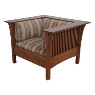 Stickley Mission Oak Prairie Club Chair For Sale