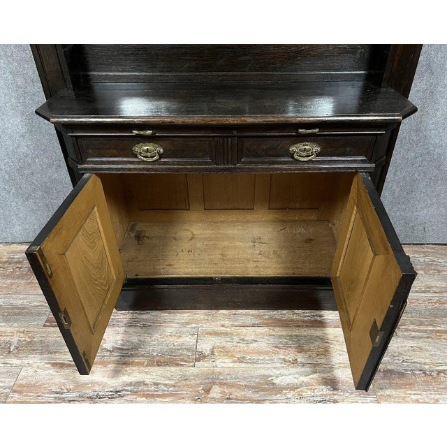 Brown Napoleon III Sacristy Buffet in Blackened Wood, 1850 For Sale - Image 8 of 10