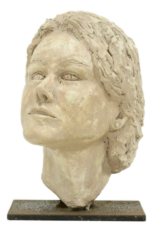 Sculpted Clay Female Bust, 1970s