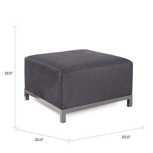 Kenneth Ludwig Chicago Axis Ottoman Regency Gray Titanium Frame For Sale - Image 4 of 5