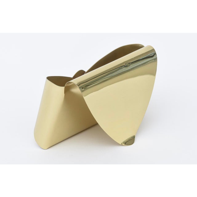 Metal Vintage Italian Brass Envelope Letter Box Desk Accessory 1960's For Sale - Image 7 of 10