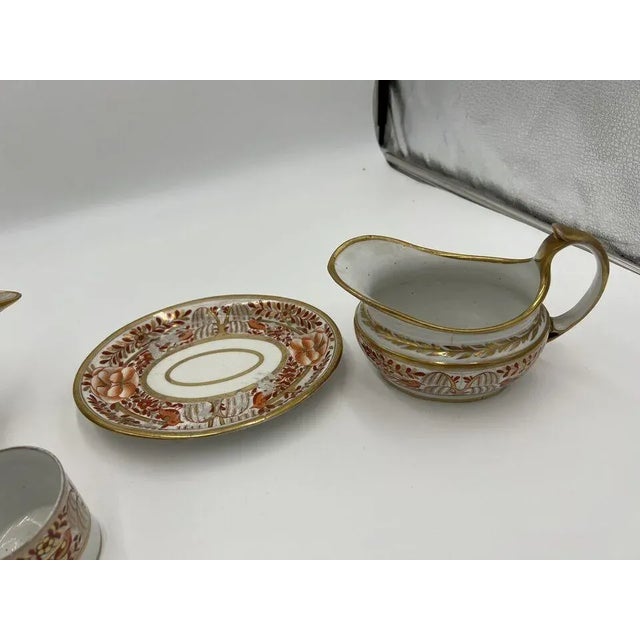 Fine 4 Pc, Spode Porcelain Rust and Gilt Personal Tea Service C. 1820 For Sale In Boston - Image 6 of 12
