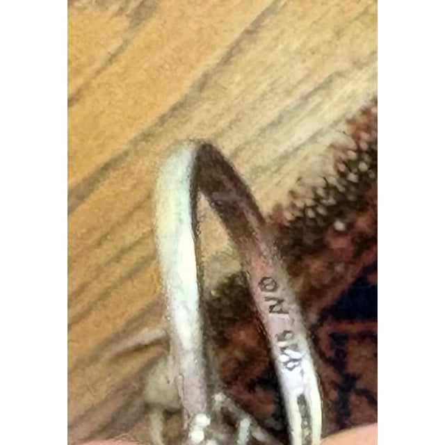 Vintage 1940s-50s sterling silver amethyst ring w/ small diamond side stones. Marked at inner band. Excellent condition....