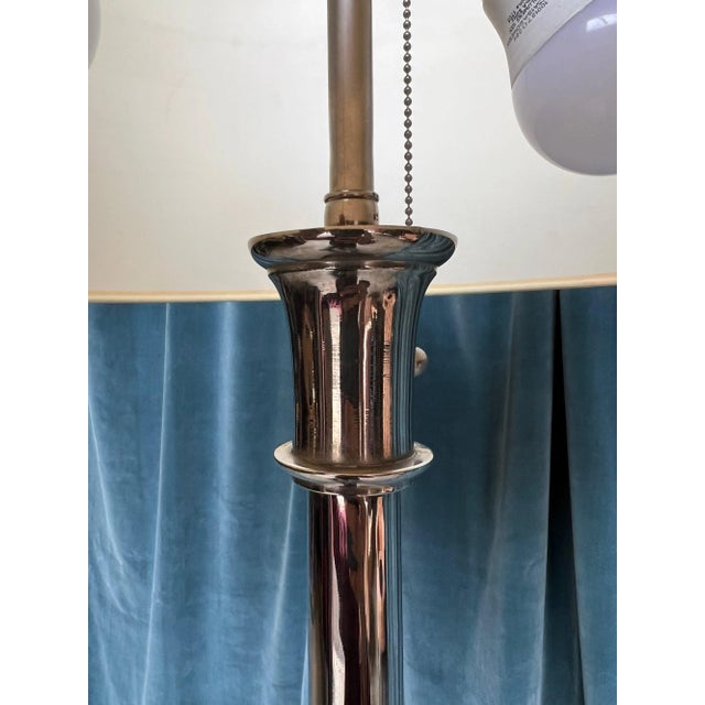 French 1940s Neoclassical Nickel-Plated Floor Lamp For Sale In New York - Image 6 of 10