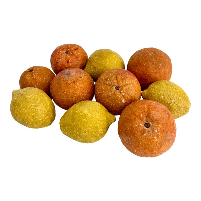 Mid-Century Italian Stone Citrus Fruit - Set of 10 For Sale