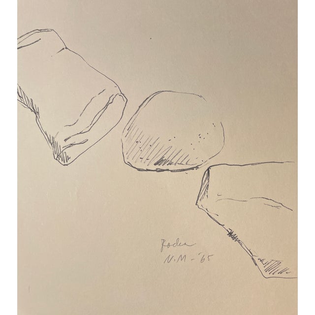 Illustration 1965 Neil Meitzler Stone Still Life Drawing For Sale - Image 3 of 4