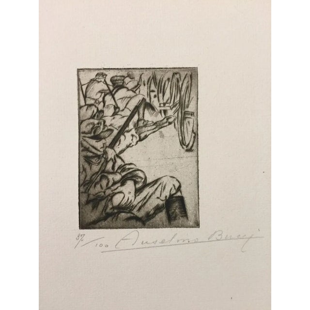 Le Long De La Route - Original Etching by Anselmo Bucci - 1915 1915 For Sale