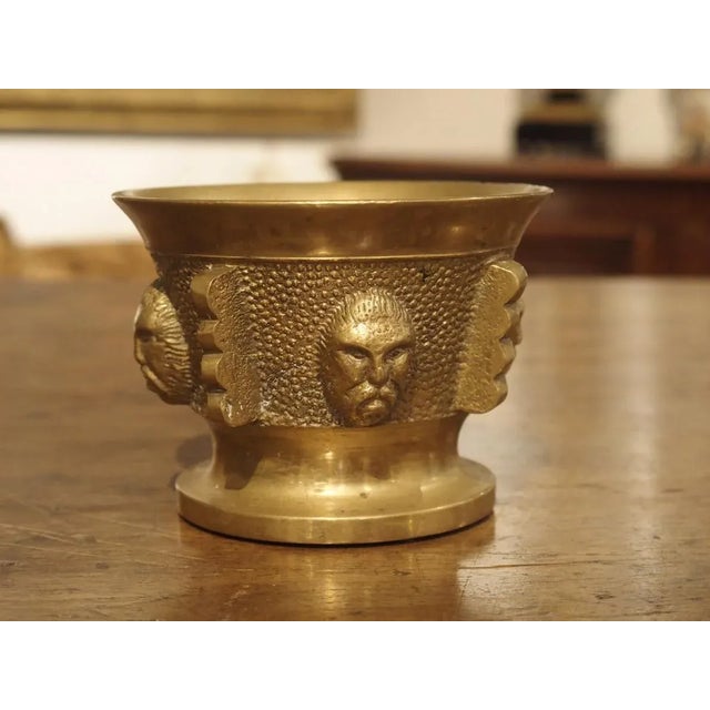 Metal Small 19th Century French Bronze Mortar With Pestle For Sale - Image 7 of 13