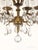 1960s Antique 5 Arm 10 Light Mesmerizing Baroque Brass Cut Lead Crystal Chandelier For Sale - Image 5 of 12